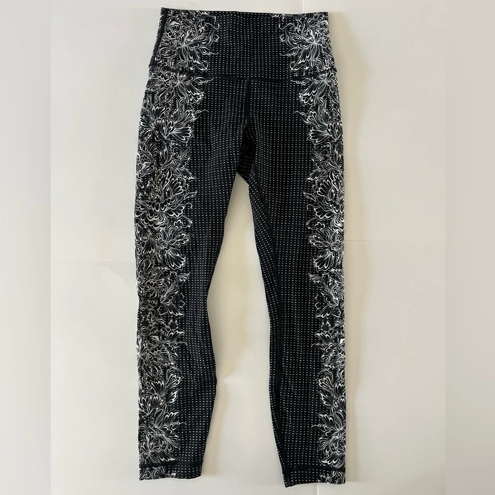 Lululemon Wunder Under Hi-Rise 7/8 Tight Engineered Print Alpine White Black - Picture 5 of 8